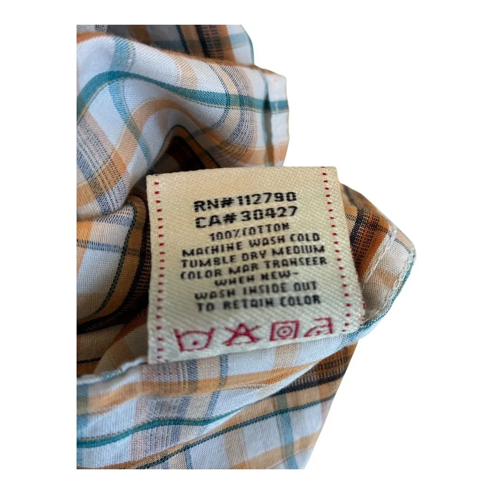 True Religion World Tour Plaid Shirt Men's L Section Ricky Row Seat Button‎ Up